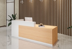 lobby contemporary L shaped reception desk with counter