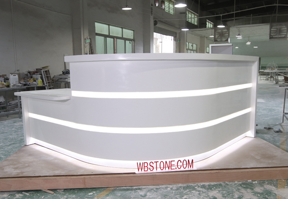 industrial beauty salon lobby l shaped reception desk