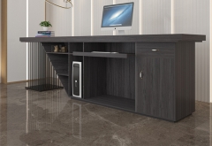 Cheap salon Black and grey rustic modular reception desk