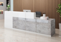 lobby contemporary L shaped reception desk with counter