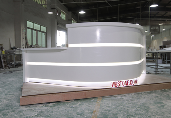 industrial beauty salon lobby l shaped reception desk