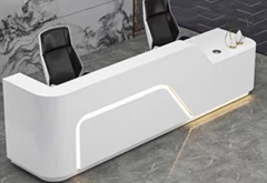 White wayfair restaurant salon reception counter desk