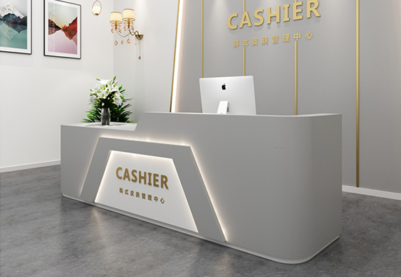 Buy large office front beauty salon reception counter desk