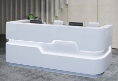 luxury white gloss led office nail salon reception desk