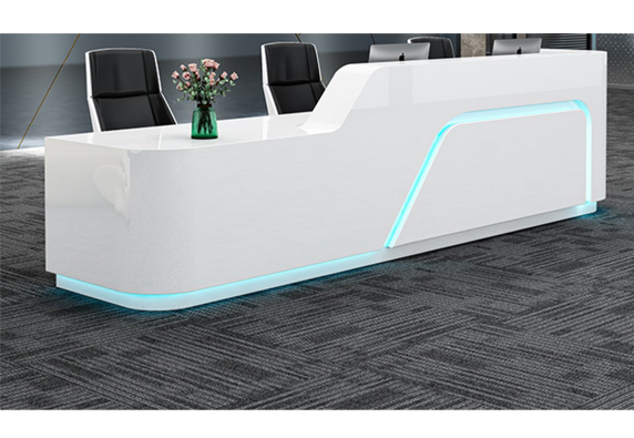 White wayfair restaurant salon reception counter desk