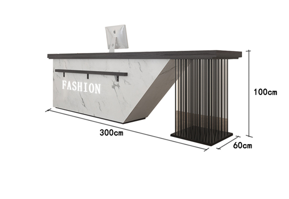 Cheap salon Black and grey rustic modular reception desk