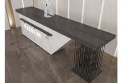 Cheap salon Black and grey rustic modular reception desk