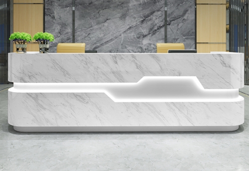 modern Salon marble reception counter led  front desk price