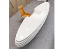 Spa salon  modern White oval reception desk for sale