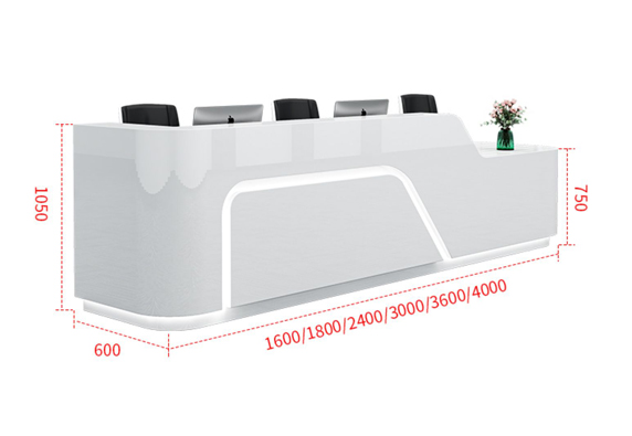 White wayfair restaurant salon reception counter desk