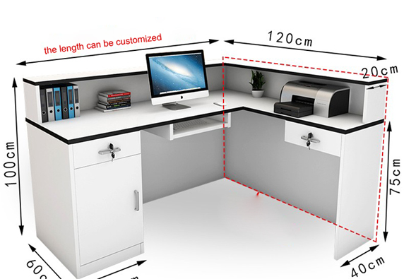 Custom made simple compact gym reception desk online