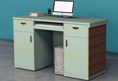 Small Reclaimed plywood reception counter table desk