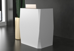 White minimal standing up mini reception counter desk