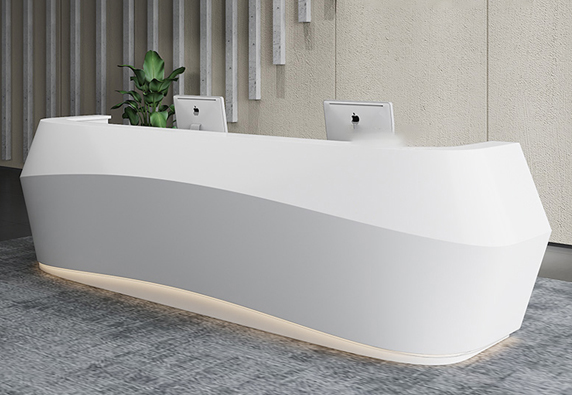 Fancy Dental clinic white marble reception counter desk