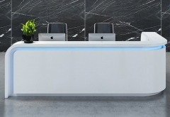 Moder salon white retangular reception counter table | desk