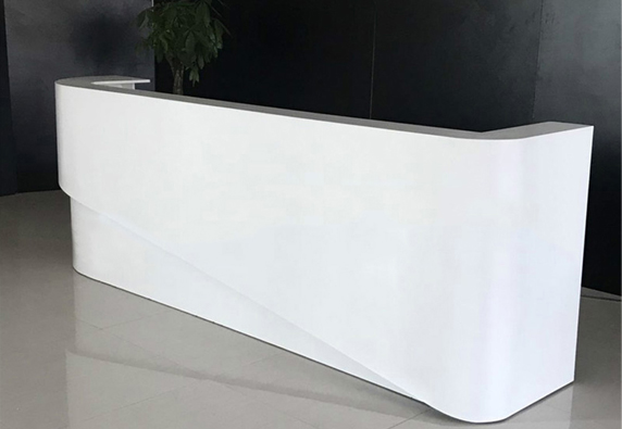 long acrylic double station two person reception desk