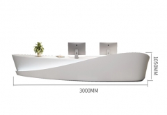 Modern white curved salon reception counter desk for sale