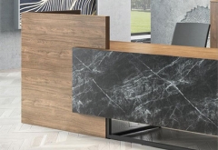 Modern Timber black marble salon accessible reception desk