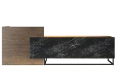 Modern Timber black marble salon accessible reception desk