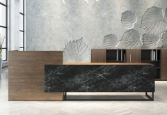 Modern Timber black marble salon accessible reception desk