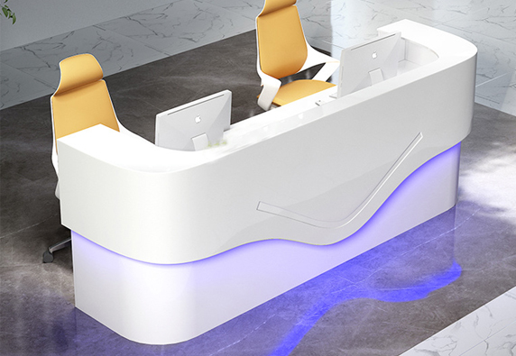 White Reception Desk Elegant Luxury Spa Salon