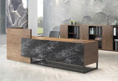 Modern Timber black marble salon accessible reception desk