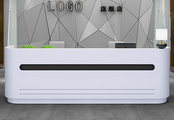 white Custom Office depot laminate diy reception desk