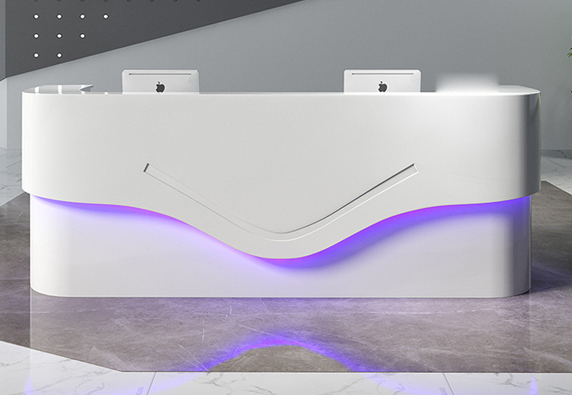 White Reception Desk Elegant Luxury Spa Salon