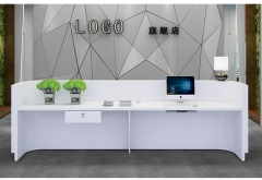 white Custom Office depot laminate diy reception desk