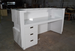 White marble elegant led custom popular front desk