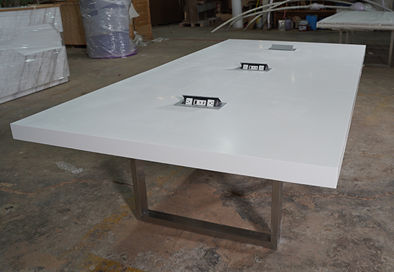 white stone simple design conference room meeting table