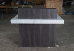 dark wood marble top custom security reception desk