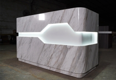 White marble elegant led custom popular front desk