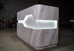 White marble elegant led custom popular front desk