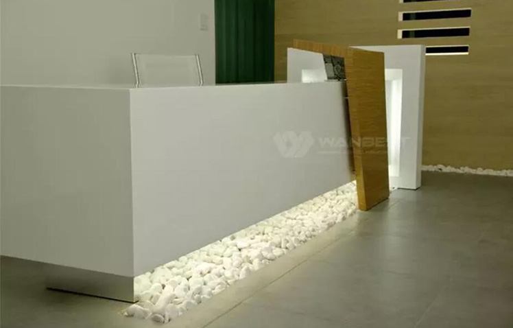 Customized client LOGO reception desk with RGB light