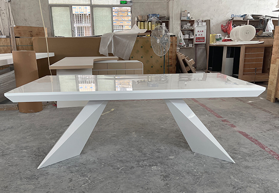 small white marble unique conference table design