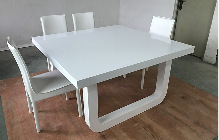 6 people Corian Stone White Home Dining Table