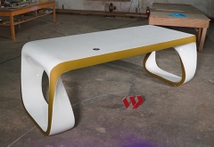 white unique design ceo executive office computer desk