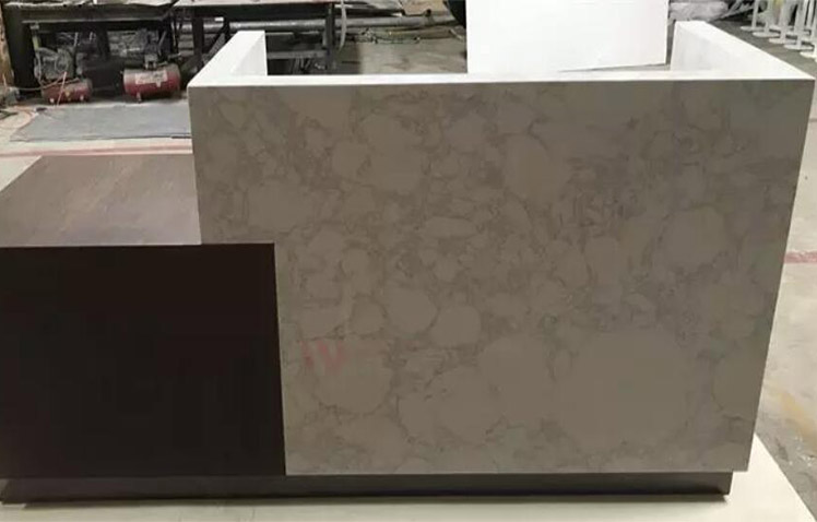 White Marble Straight Reception Desk