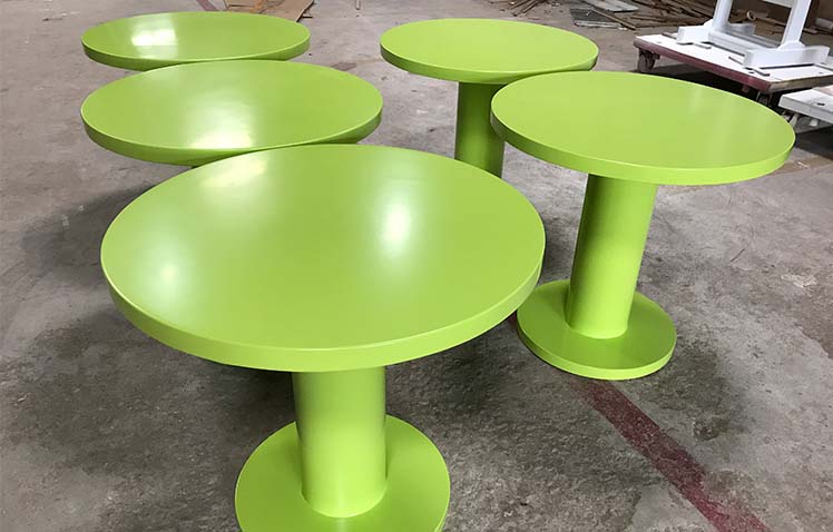 Green solid surface modern dining table