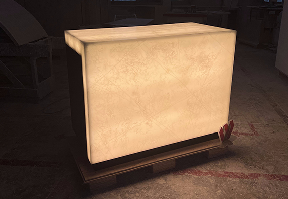 Translucent marble led small front reception desk