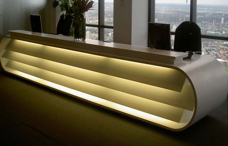 RGB LED Lighting High End Luxury Reception Desk