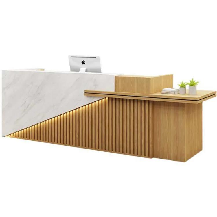 wood reception desk
