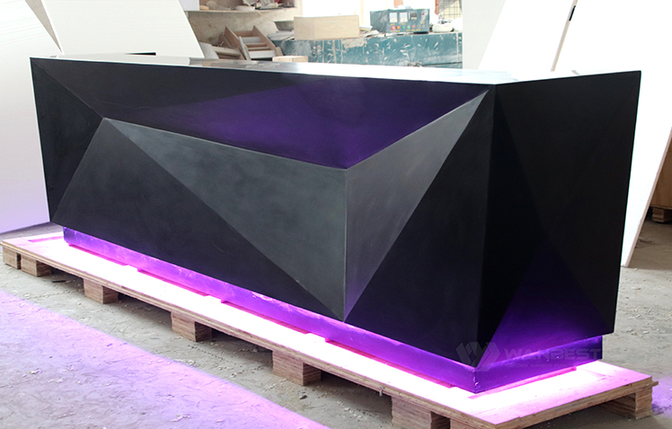 Black Matte marble diamond surface bar counter