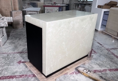 Translucent marble led small front reception desk