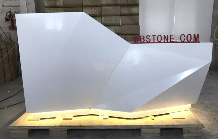 Artificial marble LED Reception Desk