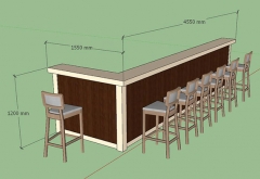 Commercial Wooden Restaurant Coffee Bar Counter For Sale