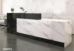 salon marble L shape custom latest durable reception desk