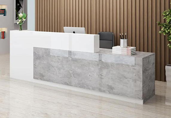 salon marble L shape custom latest durable reception desk