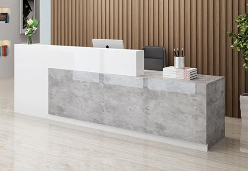 salon marble L shape custom latest durable reception desk